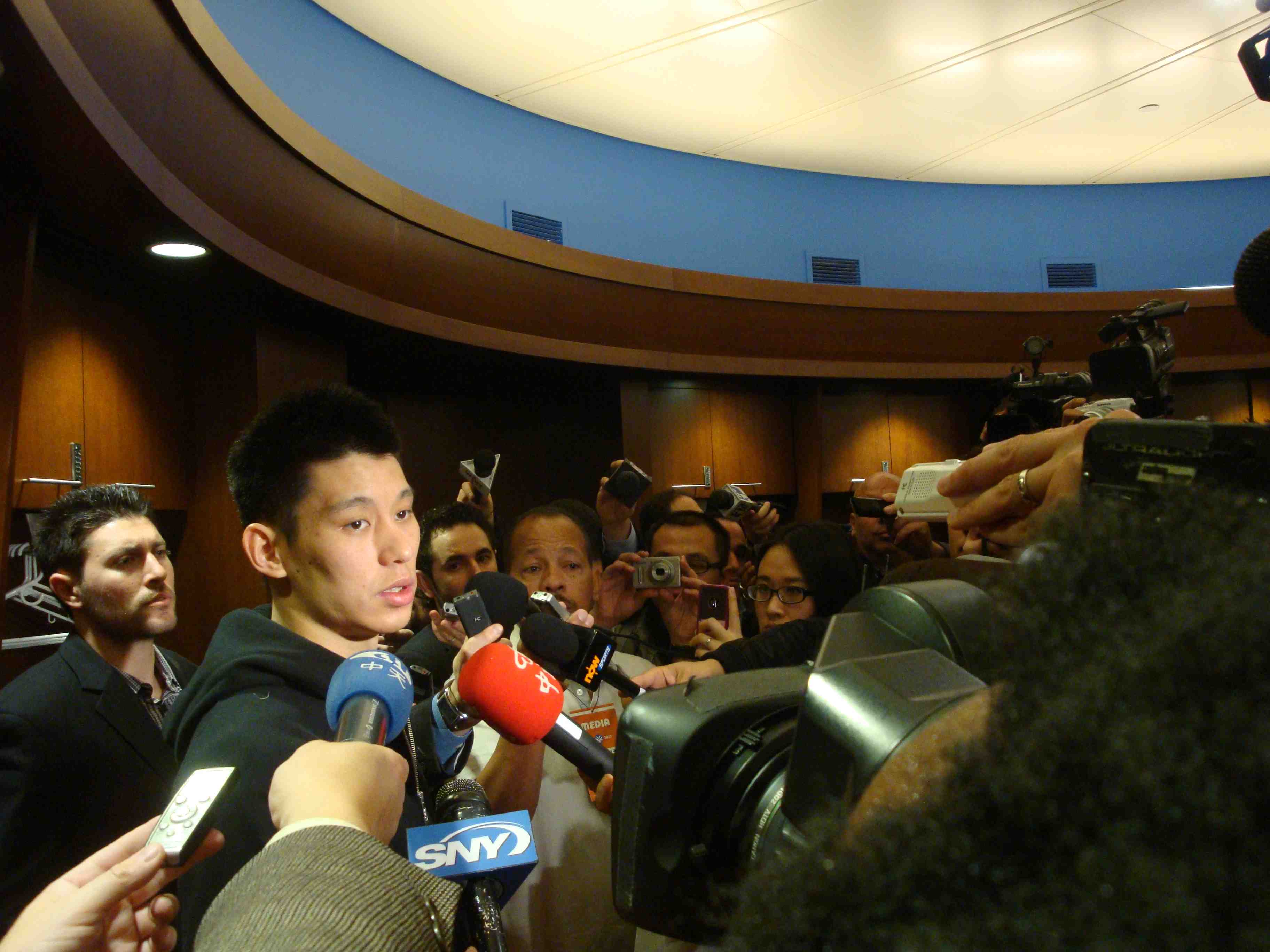 Go See Linsanity the documentary  Photo: Jeremy Lin in the Knicks locker room at Madison Square Garden March 11, 2012 Photo by Suzanne Joe Kai for AsianConnections.com